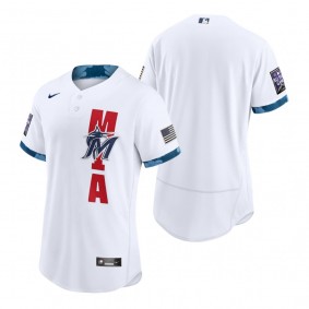 Men's Miami Marlins White 2021 MLB All-Star Game Authentic Jersey