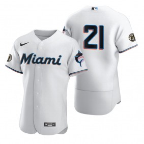 Miami Marlins White Roberto Clemente Day Authentic Jersey
