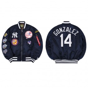 Men's New York Yankees Marwin Gonzalez Navy Alpha Industries Jacket