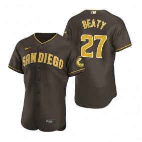 Men's San Diego Padres Matt Beaty Brown Authentic Road Jersey