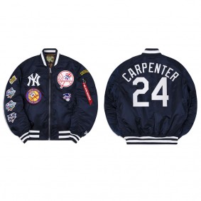 Men's New York Yankees Matt Carpenter Navy Alpha Industries Jacket