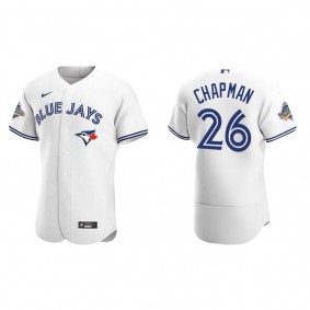 Matt Chapman Toronto Blue Jays White 1992 World Series Patch 30th Anniversary Authentic Jersey