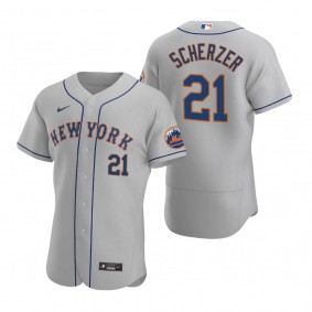 Men's New York Mets Max Scherzer Gray Authentic Road Jersey