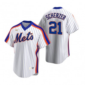 New York Mets Max Scherzer Nike White Cooperstown Collection Home Jersey
