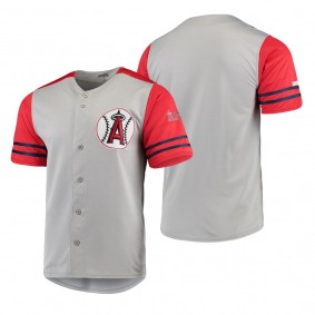 Los Angeles Angels Gray Button-Down Stitches Authentic Jersey Men's