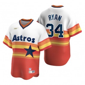 Men's Houston Astros Nolan Ryan Nike White Orange Cooperstown Collection Home Jersey