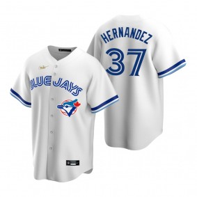 Men's Toronto Blue Jays Teoscar Hernandez Nike White Cooperstown Collection Home Jersey