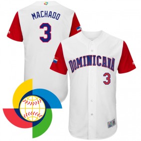 Men's 2017 World Baseball Classic Canada #3 Manny Machado White Authentic Jersey