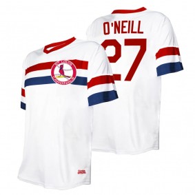 Men's St. Louis Cardinals Tyler O'Neill Stitches White Cooperstown Collection V-Neck Jersey