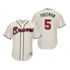 Freddie Freeman Atlanta Braves Cream Cool Base Jersey