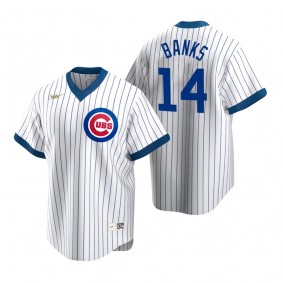 Men's Chicago Cubs Ernie Banks Nike White Cooperstown Collection Home Jersey