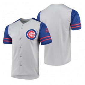 Chicago Cubs Gray Button-Down Stitches Authentic Jersey Men's