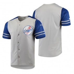 Los Angeles Dodgers Gray Button-Down Stitches Authentic Jersey Men's