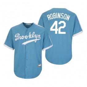 Men's Brooklyn Dodgers Jackie Robinson Light Blue Cooperstown Collection Replica Alternate Big & Tall Jersey