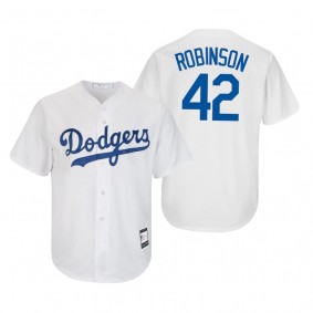 Men's Brooklyn Dodgers Jackie Robinson White Cooperstown Collection Replica Home Big & Tall Jersey