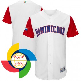 Men's 2017 World Baseball Classic Dominican Republic White Authentic Team Jersey