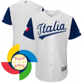 Men's 2017 World Baseball Classic Italy White Authentic Team Jersey
