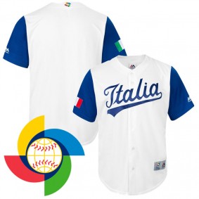 Men's 2017 World Baseball Classic Italy Baseball White Replica Team Jersey