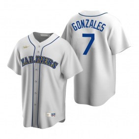 Men's Seattle Mariners Marco Gonzales Nike White Cooperstown Collection Home Jersey