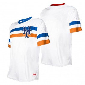 Men's New York Mets Stitches White Cooperstown Collection V-Neck Jersey