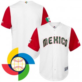 Men's 2017 World Baseball Classic Mexico Baseball White Replica Team Jersey