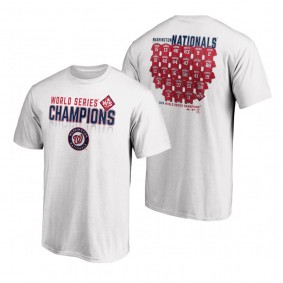 Men's Washington Nationals White 2019 World Series Champions Jersey Roster T-Shirt
