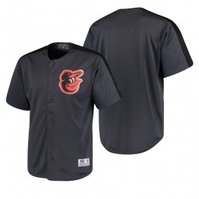 Baltimore Orioles Charcoal Button-Down Stitches Hot Corner Jersey Men's