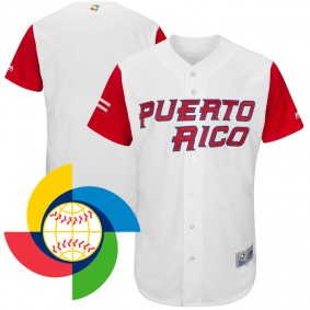 Men's 2017 World Baseball Classic Puerto Rico White Authentic Team Jersey