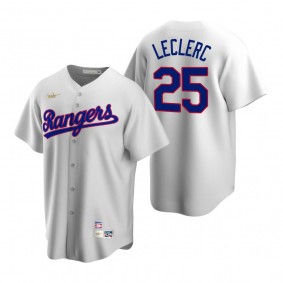 Men's Texas Rangers Jose Leclerc Nike White Cooperstown Collection Home Jersey