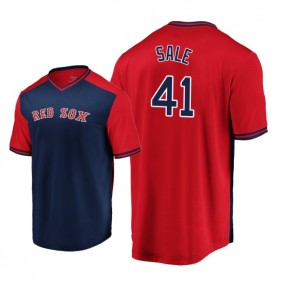 Chris Sale Boston Red Sox #41 Navy Red Iconic Player Majestic Jersey Men's