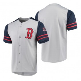 Boston Red Sox Gray Button-Down Stitches Authentic Jersey Men's