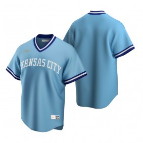 Men's Kansas City Royals Nike Light Blue Cooperstown Collection Road Jersey