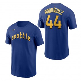 Men's Seattle Mariners Julio Rodriguez Royal 2023 City Connect Name & Number T-Shirt