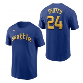 Men's Seattle Mariners Ken Griffey Jr. Royal 2023 City Connect Name & Number T-Shirt