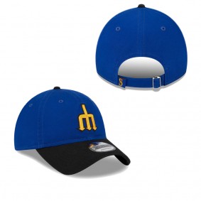 Men's Seattle Mariners Royal Black 2023 City Connect 9TWENTY Adjustable Hat