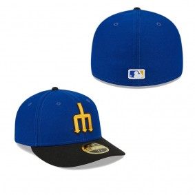Men's Seattle Mariners Royal Black 2023 City Connect Low Profile 59FIFTY Fitted Hat