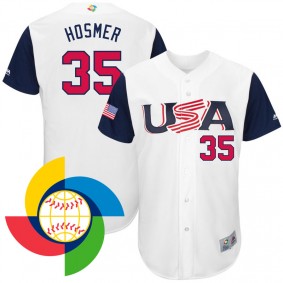 Men's 2017 World Baseball Classic USA #35 Eric Hosmer White Authentic Jersey