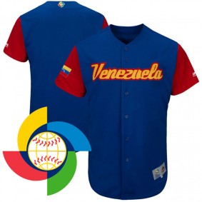 Men's 2017 World Baseball Classic Venezuela Royal Authentic Team Jersey