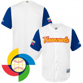 Men's 2017 World Baseball Classic Venezuela Baseball White Replica Team Jersey