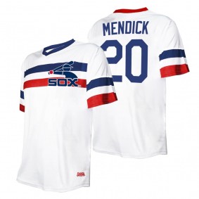 Men's Chicago White Sox Danny Mendick Stitches White Cooperstown Collection V-Neck Jersey