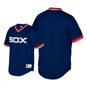 Chicago White Sox Navy Cooperstown Collection Mesh Wordmark V-Neck Big & Tall Jersey Men's