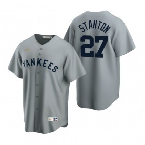 Men's New York Yankees Giancarlo Stanton Nike Gray Cooperstown Collection Road Jersey