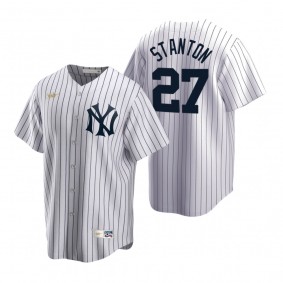 Men's New York Yankees Giancarlo Stanton Nike White Cooperstown Collection Home Jersey