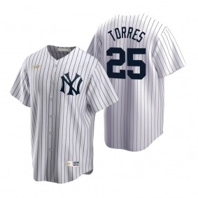 Men's New York Yankees Gleyber Torres Nike White Cooperstown Collection Home Jersey
