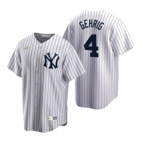 Men's New York Yankees Lou Gehrig Nike White Cooperstown Collection Home Jersey