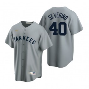 Men's New York Yankees Luis Severino Nike Gray Cooperstown Collection Road Jersey