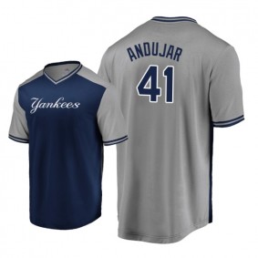 Miguel Andujar New York Yankees #41 Navy Gray Iconic Player Majestic Jersey Men's