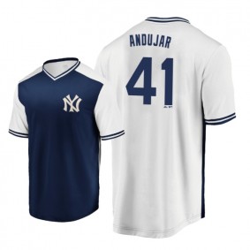 Miguel Andujar New York Yankees #41 Navy White Iconic Player Cooperstown Collection Jersey Men's