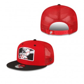 Men's Cincinnati Reds Red Black Logo Zoom Trucker 9FIFTY Snapback Hat