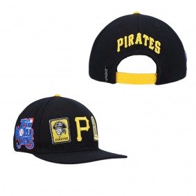 Men's Pittsburgh Pirates Pro Standard Black Double City Pink Undervisor Snapback Hat